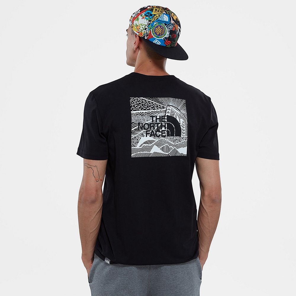 The North Face T-Shirts Mens Australia - The North Face Redbox Celebration Black Mountain (NAV-06329